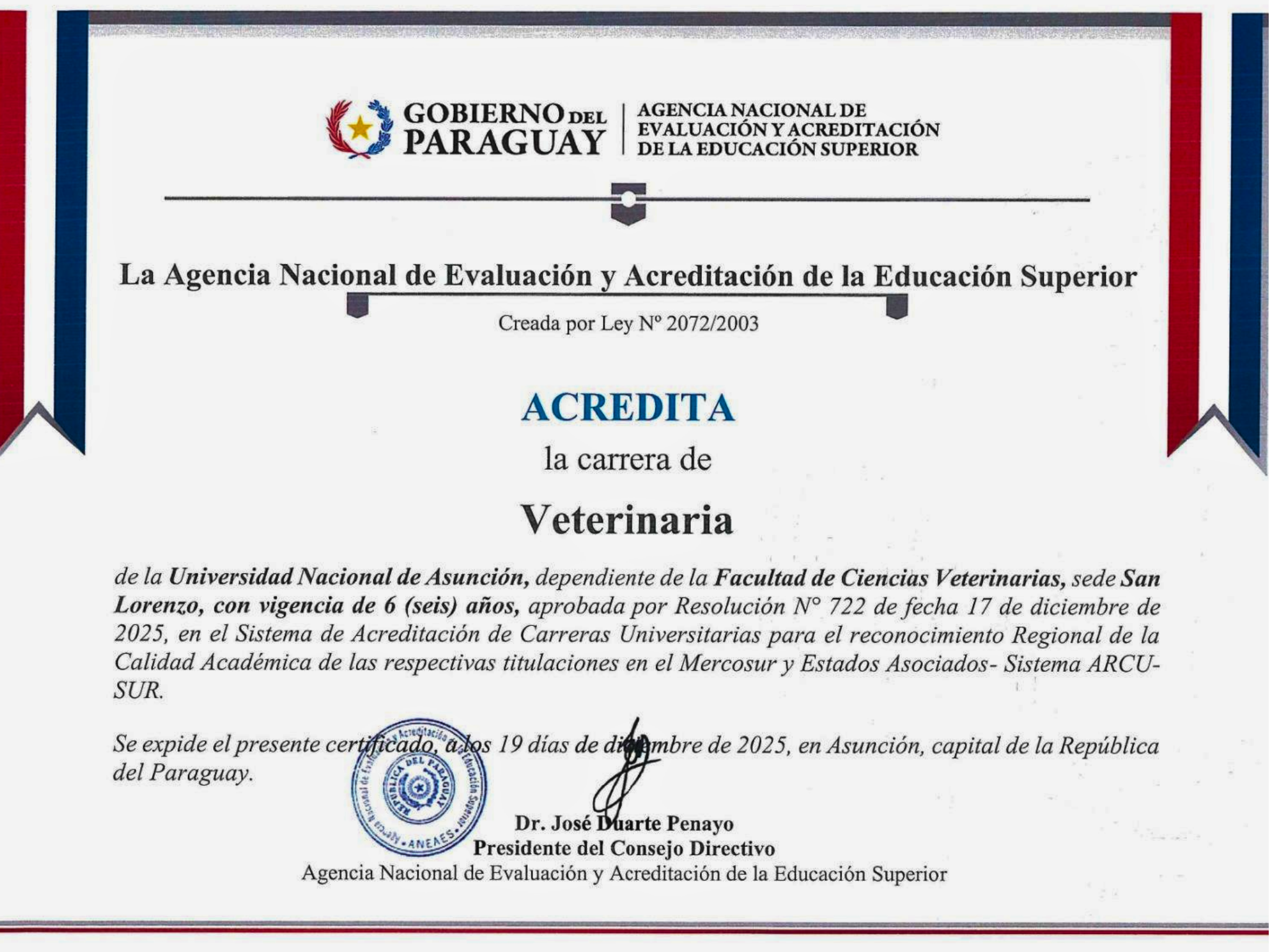 LA FCV UNA SAN LORENZO RENUEVA SU ACREDITACIÓN ARCU-SUR