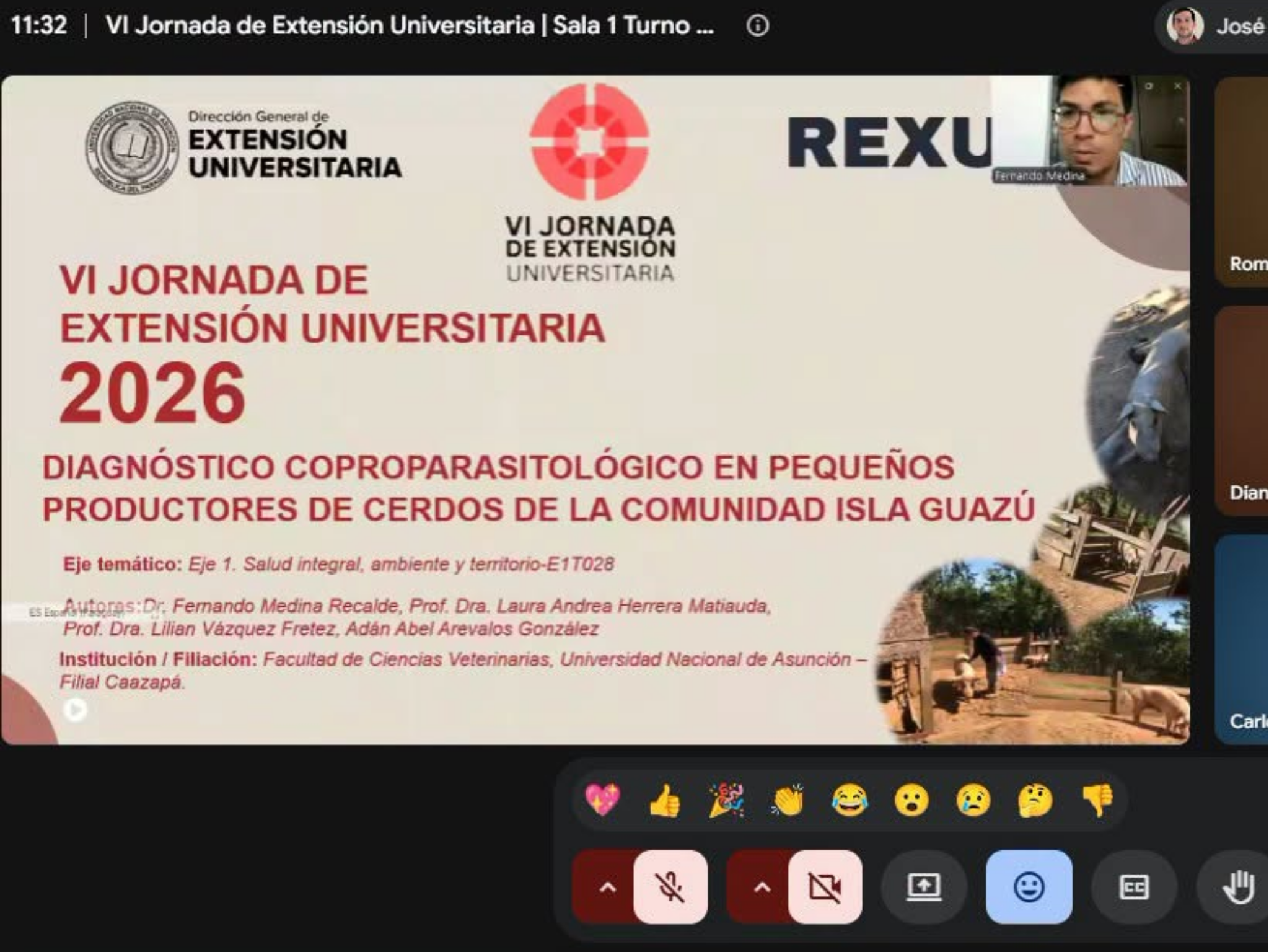 LA FILIAL CAAZAPÁ DE LA FCV UNA PRESENTÓ PROYECTO EN LA VI JORNADA DE EXTENSIÓN UNIVERSITARIA